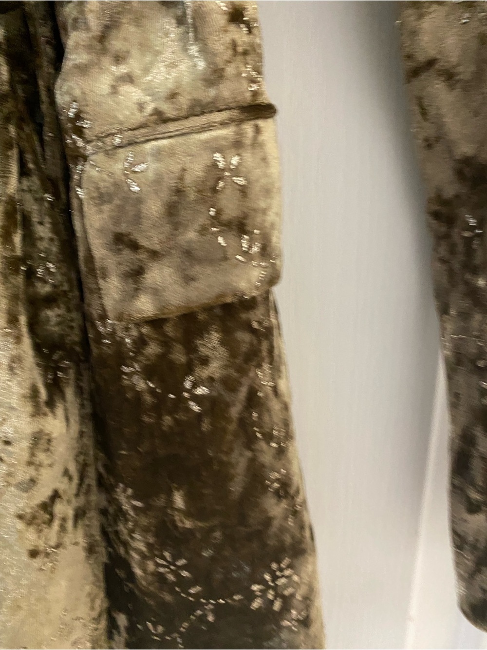 Zara Metallic Thread Crushed Velvet Tie-Waist Old Money Blazer Jacket Gold L - Picture 9 of 16